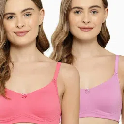 Leading Lady Pink & Pink Full Coverage Non-padded T-Shirt Bra Pack of 2-image-47