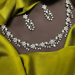 Anouk Gold-Plated American Diamond And Stones Studded Necklace And Earrings image 3