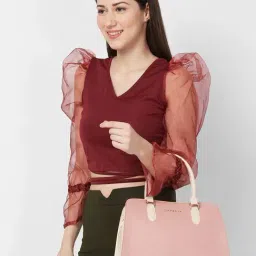 Caprese Blush Solid Large Handbag-image-3