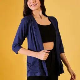 FEMEA Navy Regular Fit Shrug image 4