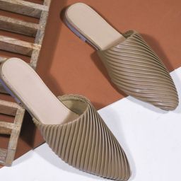 Try Me Women Striped Ethnic Mules Flats-picture-7
