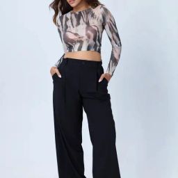 Color Capital Brown Slim Fit Printed Top-picture-27