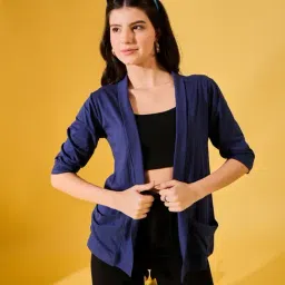 FEMEA Navy Regular Fit Shrug image 5