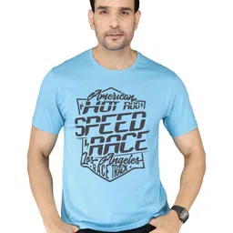 NOBLE HUSTLE Men Typography Printed Round Neck Cotton T-shirt image 1