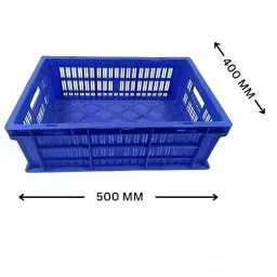 SINGHAL 10 Kg Capacity Multipurpose Blue Portable Plastic Crate for Fruit Storage Bin image 2