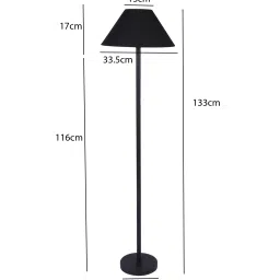 pristine interiors 47" Black Floor Lamp with Black Shade image 7