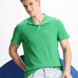 Aeropostale Ribbed Polo Collar Pure Cotton T-shirt image 3