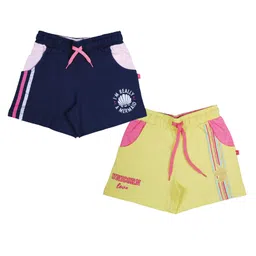 3PIN Pack Of 2 Unicorn Text Printed Shorts - Navy Blue & Yellow-picture-39