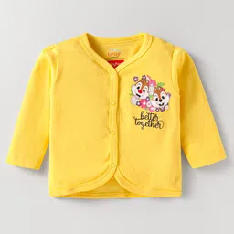 Babyhug Disney Interlock Knit Full Sleeves Jhabla with Chip 'N Dale Graphics Pack Of 3 - Purple & Yellow image 2