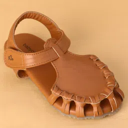 Babyoye Sandal with Velcro Closure -Brown image 3