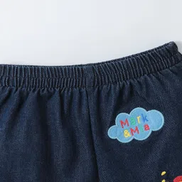 Mark & Mia Cotton Shorts with Vehicle Embroidery - Navy Blue image 3
