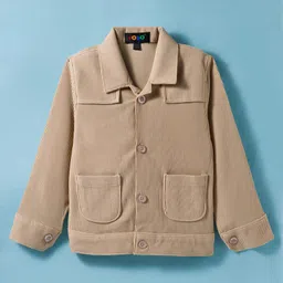 Robo Fry Cotton Woven Full Sleeves Jacket with Text Printed Inner Tee & Trouser - White & Tan image 4