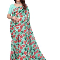 KANOODA Women Floral Printed Pure Georgette Sarees-image-70