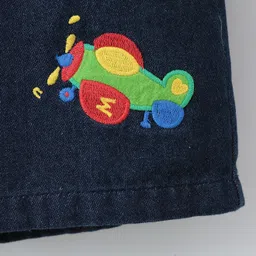 Mark & Mia Cotton Shorts with Vehicle Embroidery - Navy Blue image 5