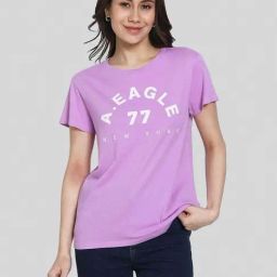 American Eagle Purple Cotton Regular Fit Logo Printed T-Shirt-picture-10