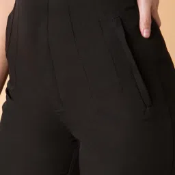 showoffff SHOWOFF Black Mid Rise Formal Trousers image 5