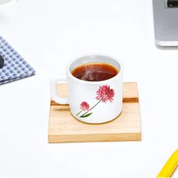 Larah by Borosil White Ceramic Tea & Coffee Mug - Set fo 6 100ml image 5