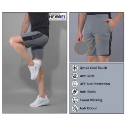 Force NXT Olive & Grey Regular Fit Sports Shorts- Pack Of 2 image 5