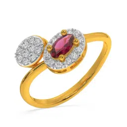 Kisna Diamond & Gold Jewellery Natasha 14k (585) Diamond & Gold Ring For Women-picture-34
