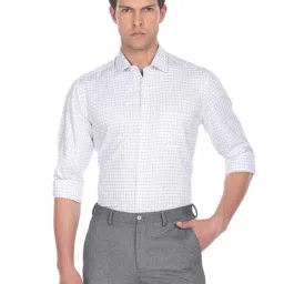Arrow White Slim Fit Check Cotton Shirt-picture-29
