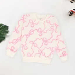 Pantaloons Junior Girls Snow White Textured Sweatshirt-image-79