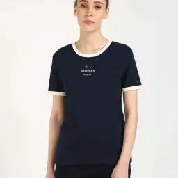 Tommy Hilfiger Dark Night Navy Cotton Regular Fit T-Shirt-picture-14