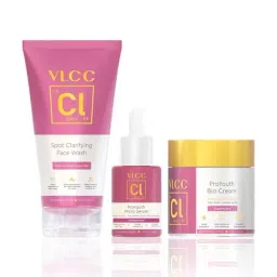 VLCC Clinic Spot Clarifying Face Wash, ProYouth Micro Serum & Bio Cream Combo-picture-45
