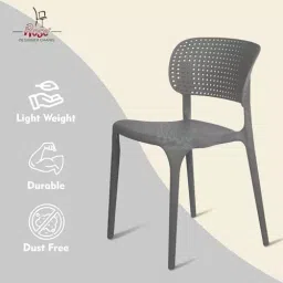 Rose Eva Cafe Elegant Chairs With Backrest Mid Back Grey (Set of 2) image 3