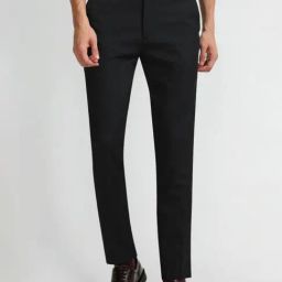 Arrow New York Black Slim Fit Texture Trousers-picture-44