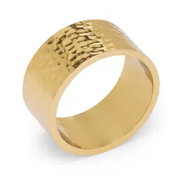 Pure Home and Living Gold Aluminium Textured Napkin Rings image 5