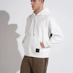 SHOWOFFFF White Cotton Printed Relaxed Fit Sweatshirt image 3