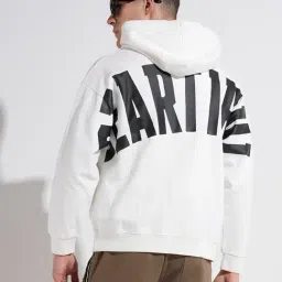 SHOWOFFFF White Cotton Printed Relaxed Fit Sweatshirt image 2