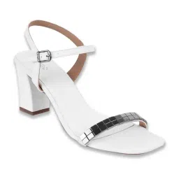 Metro Women's White Ankle Strap Sandals-image-29