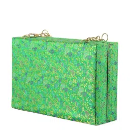 Tarini Nirula Green Fabric Box Clutch image 2