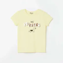 Fame Forever by Lifestyle Kids Yellow Cotton Printed T-Shirt-picture-17