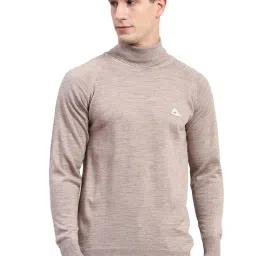 Monte Carlo Beige Wool Blend Regular Fit Solid Pullover image 5