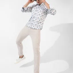 Campus Sutra Men Comfort Regular Fit Geometric Printed Spread Collar Cotton Casual Shirt image 4