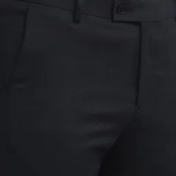Arrow Black Slim Fit Texture Trousers image 5