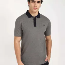 Calvin Klein Jeans Grey Cotton Slim Fit Polo T-Shirt-image-43