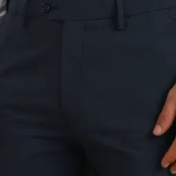 Allen Solly Navy Slim Fit Trousers image 4