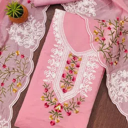 KALINI Embroidered Pure Cotton Unstitched Dress Material-picture-31