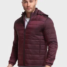 ColorPlus Maroon Tailored Fit Hooded Jacket image 3