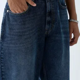 nuon men Nuon by Westside Blue Washed Barrel-Fit Mid-Rise Jeans image 4