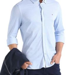 Tommy Hilfiger Cloudy Blue Slim Fit Shirt-picture-25