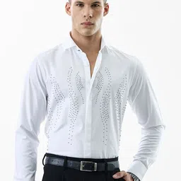 Snitch Men Slim Fit Solid Spread Collar Cotton Formal Shirt-image-44