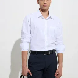 WES Formals by Westside White Checkered Slim-Fit Cotton Shirt-picture-19