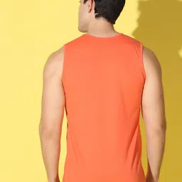 WOOSTRO Pack Of 2 Printed Pure Combed Cotton Gym VestsVWS26(BKLN ORANGE)(98 PEACH) image 4