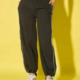 DIMPY GARMENTS Women Relaxed High-Rise Wrinkle Free Joggers Trousers-picture-10