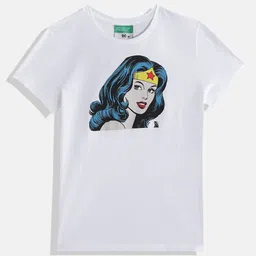 United Colors of Benetton Girls Wonder Woman PrintedPure Cotton T-shirt-image-16