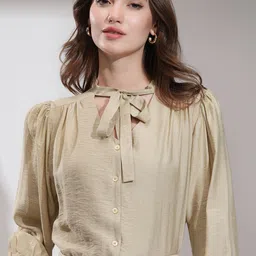 CHIC BY TOKYO TALKIES Bishop Sleeves Shirt Style Top-image-1